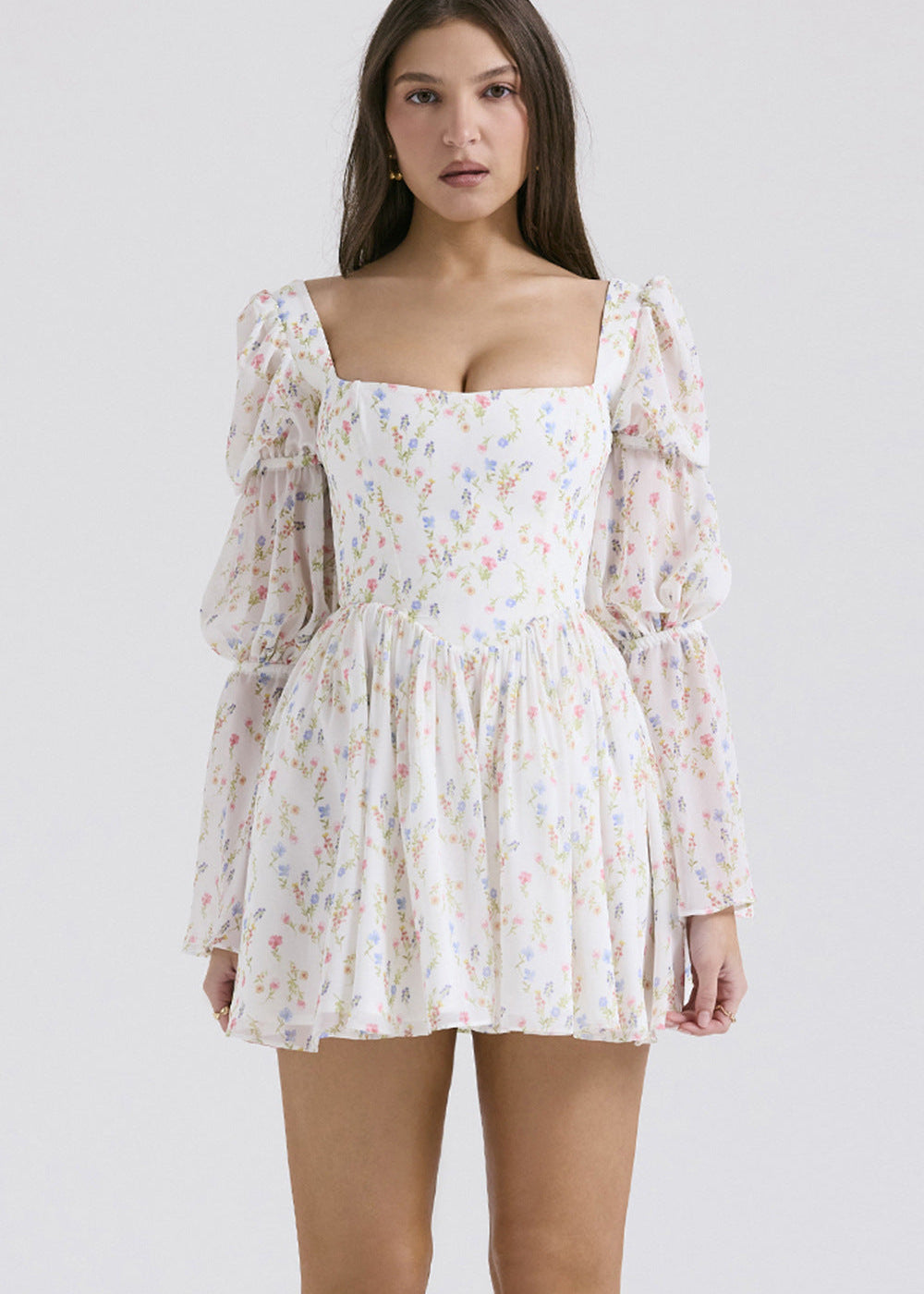 Liliane - Puff Sleeve Floral Mini Dress