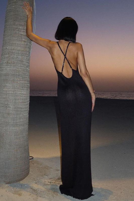 Backless Slim Fit Maxi Dress - VibeSoothe