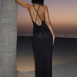 Backless Slim Fit Maxi Dress - VibeSoothe