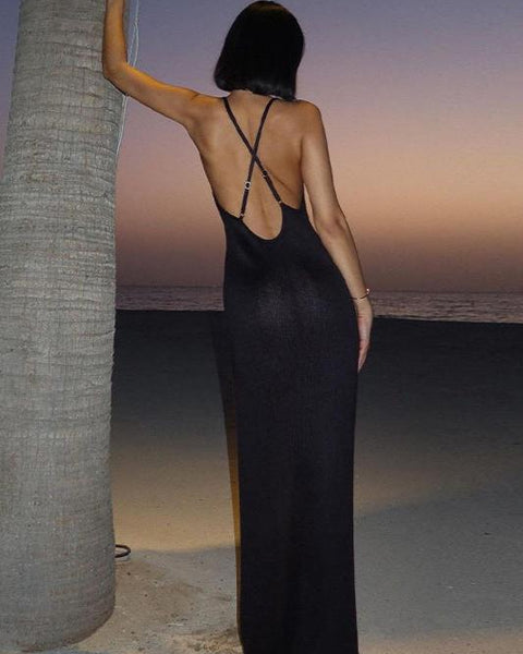 Backless Slim Fit Maxi Dress - VibeSoothe