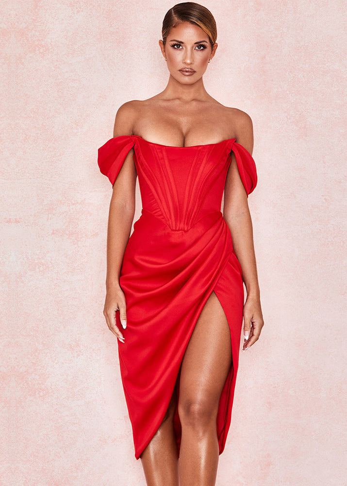 Scarlet Luxe – Off-Shoulder Corset Dress