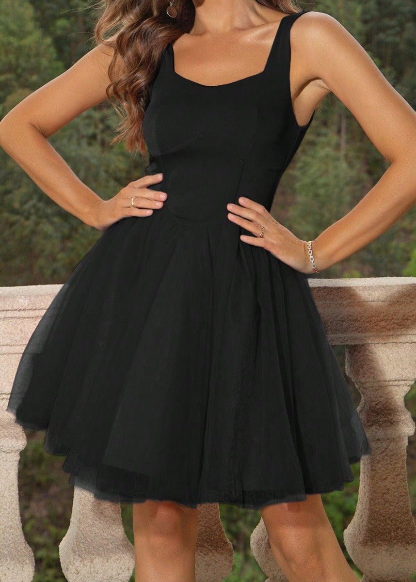 Elise - Sweetheart Neckline Tulle Mini Dress