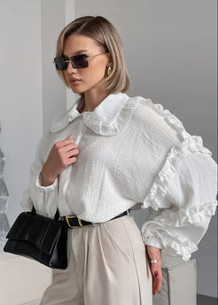 Eloise - Blouse en Coton Volantée