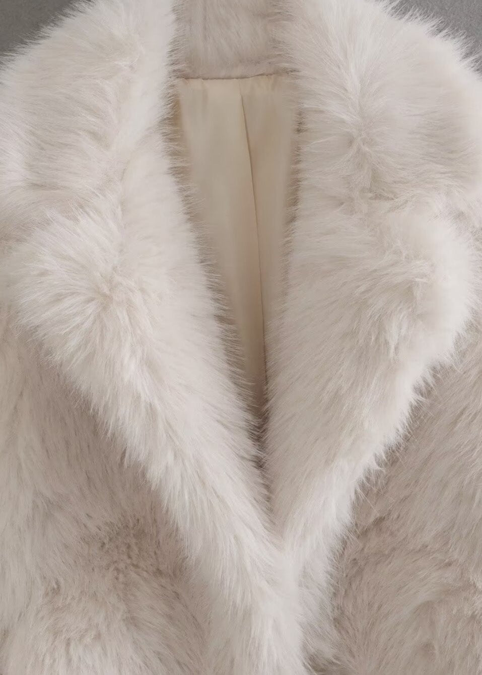 Ivory Plush Faux Fur Coat