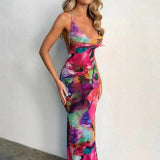 Aurora - Vibrant Halter Maxi Dress - VibeSoothe