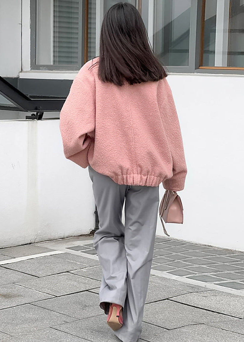 High-Collar Oversized Bouclé Jacket