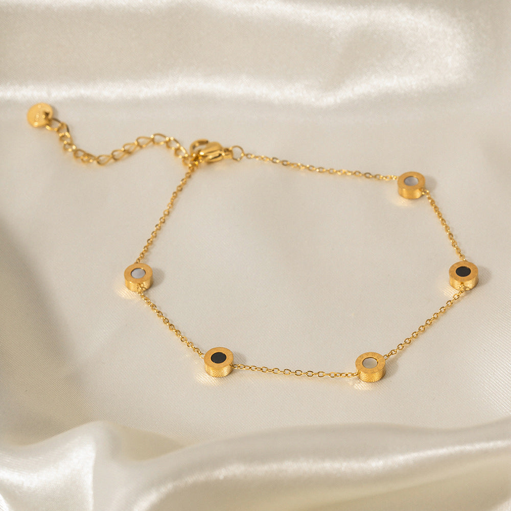 Luxe Circle Charm Gold Anklet