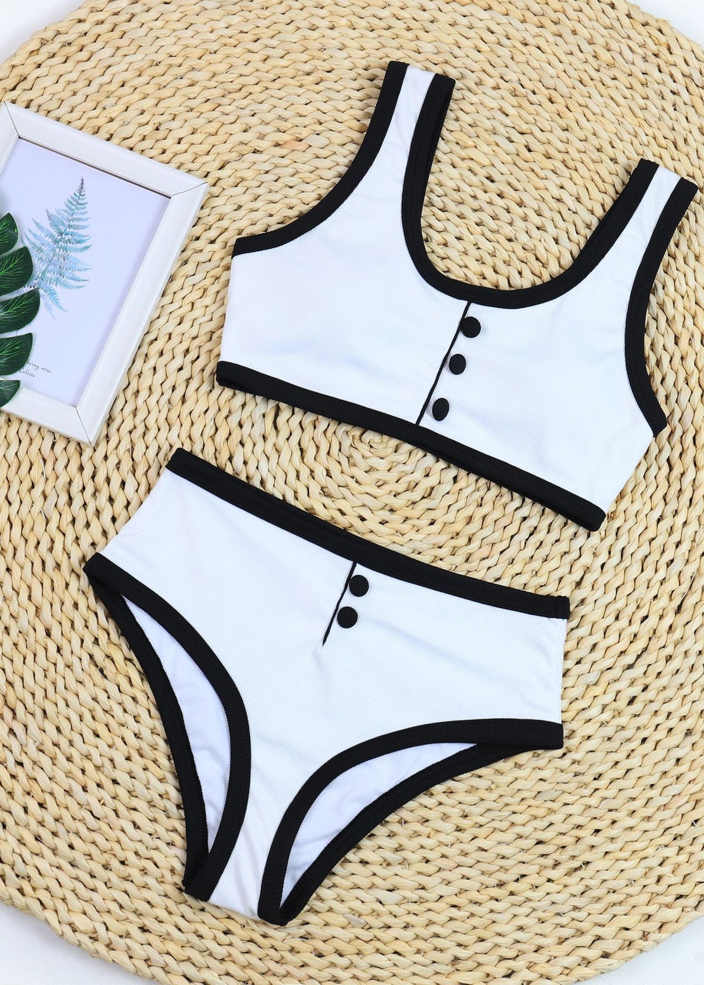 Chanelle - Button Detail Two-Piece Swimsuit