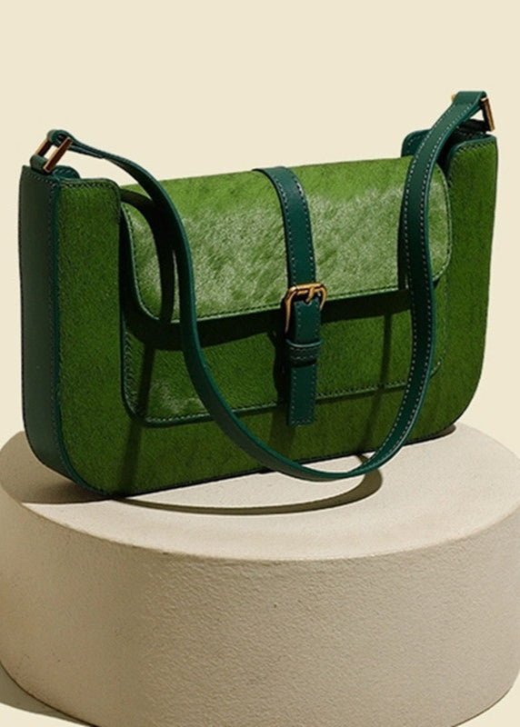 Emerald Buckle Accent Shoulder Bag