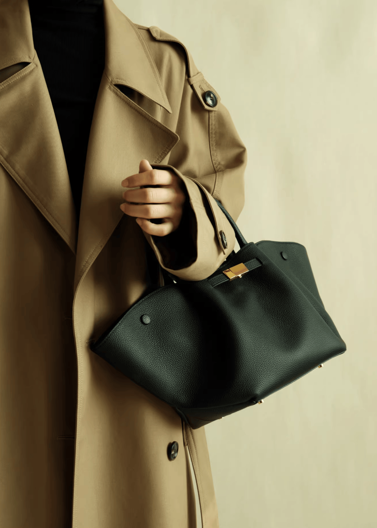 Classic Textured Leather Handbag