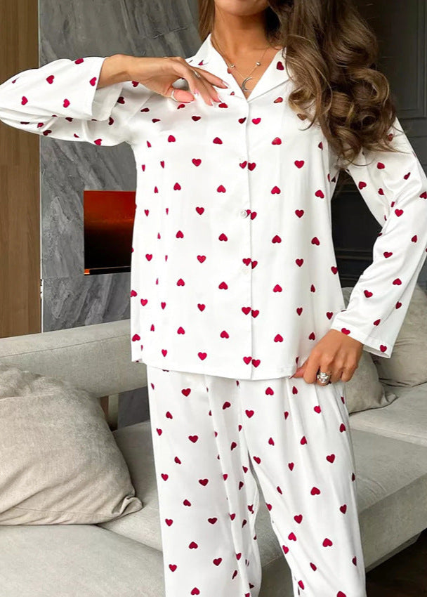 Amora - Satin Heart Pajama Set