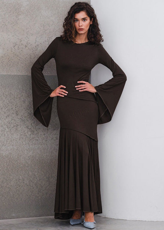 Celeste - Flowing Bell Sleeve Maxi Dress