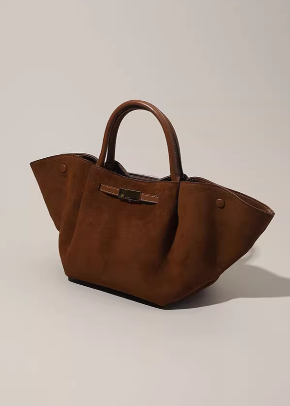 Suede Wide Tote Bag