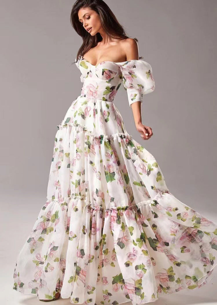 Rosalie Charm - Off-Shoulder Floral Maxi Dress