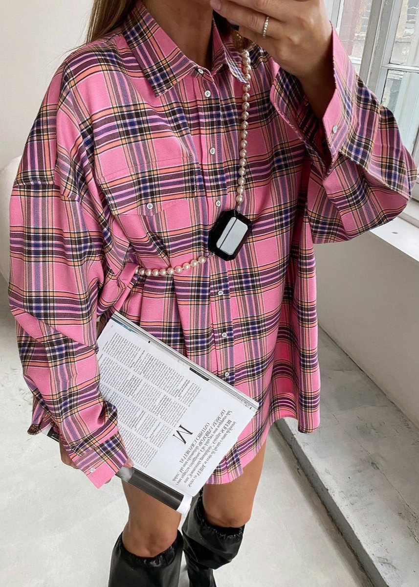 Vibrant Plaid Oversized Shirt