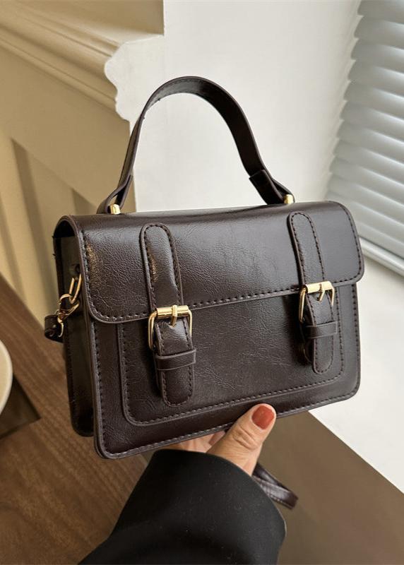 Vintage-Buckle Satchel