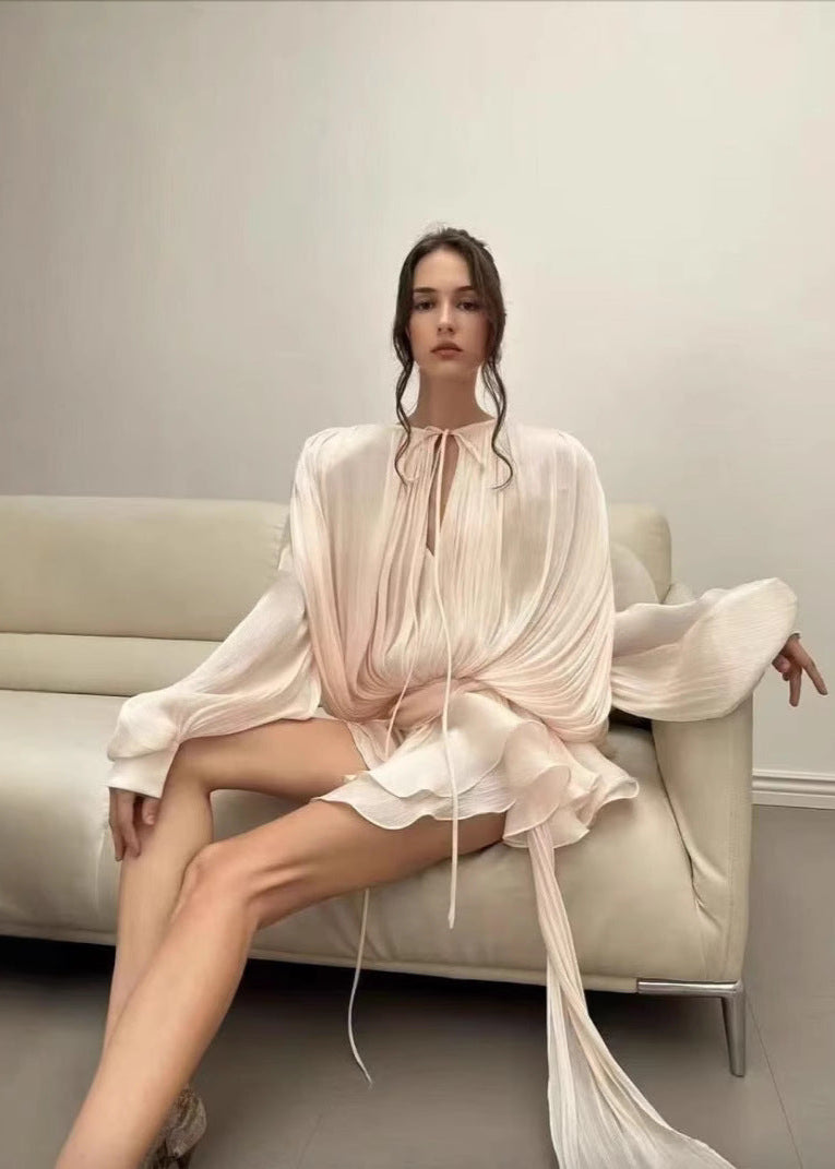 Élise - Robe Mini Plissée French-InspiRed