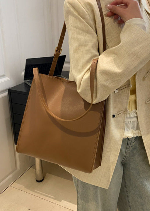Carrera - Structured PU Leather Tote with Shoulder Strap