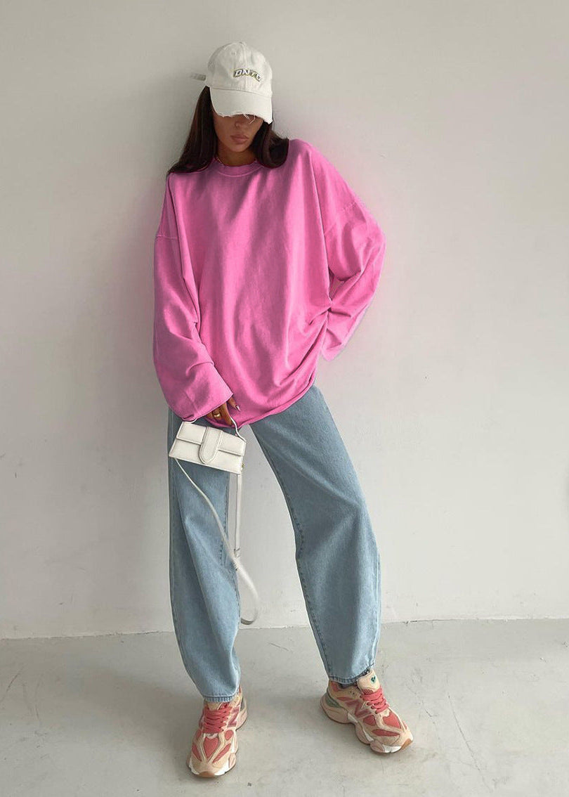 Blair - Oversized Cotton Long-Sleeve Tee