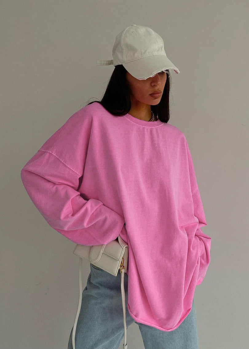 Blair - Oversized Cotton Long-Sleeve Tee