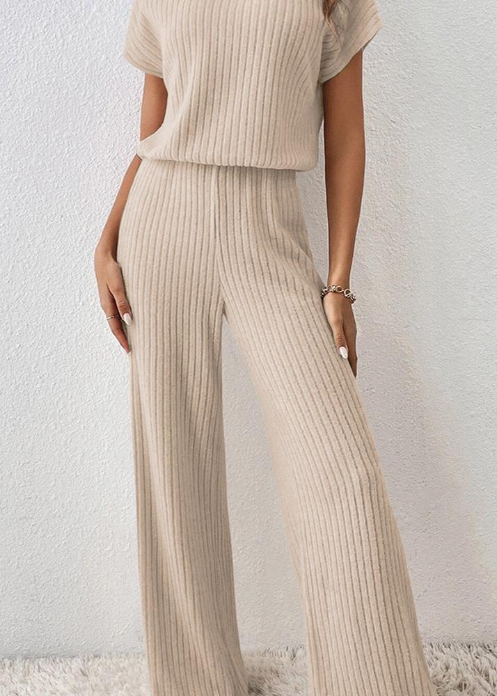 Soft Serenity - Ribbed Knit Two-Piece Set