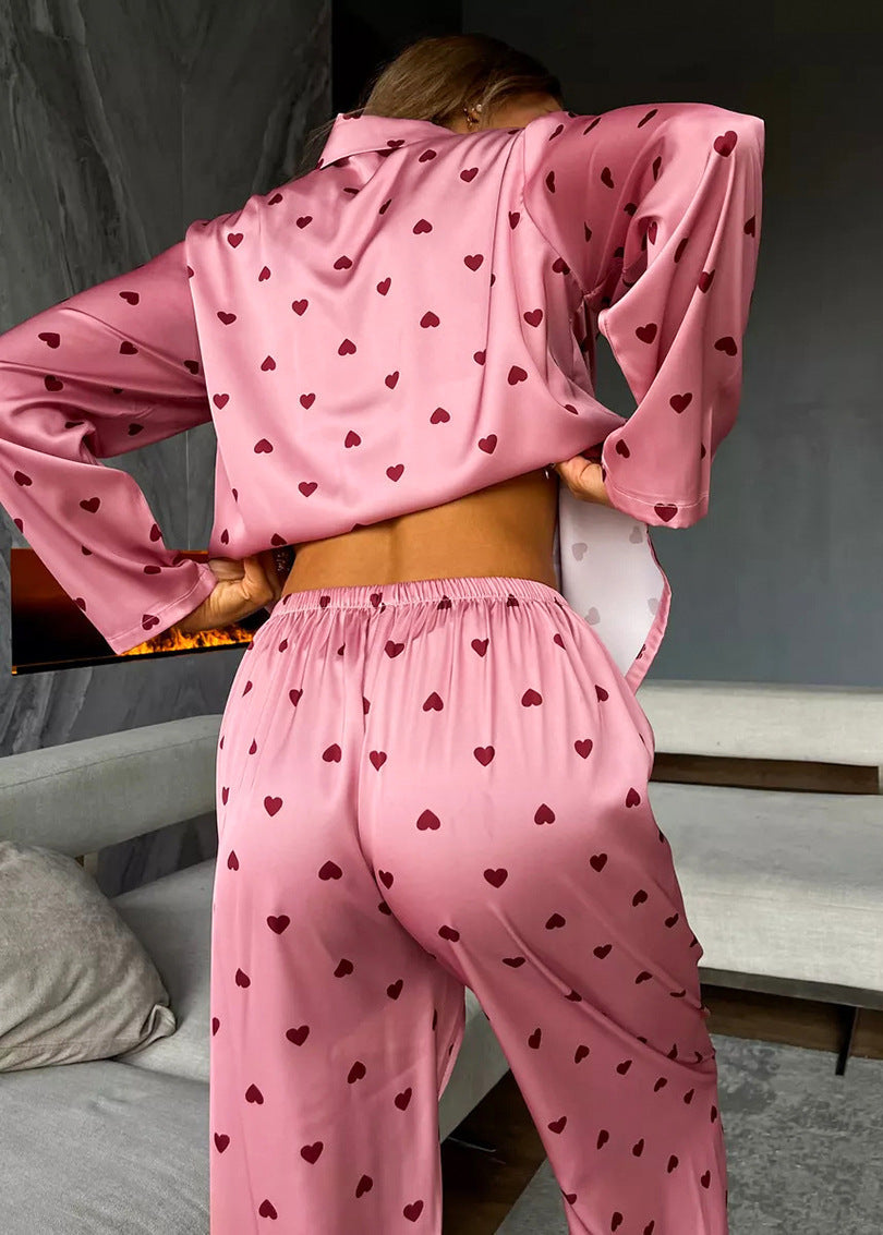 Amora - Satin Heart Pajama Set