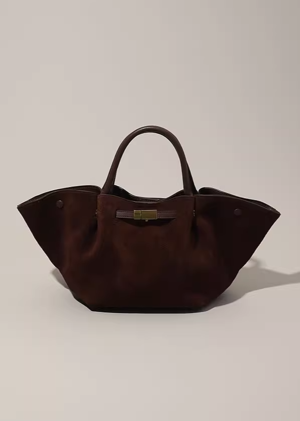 Suede Wide Tote Bag