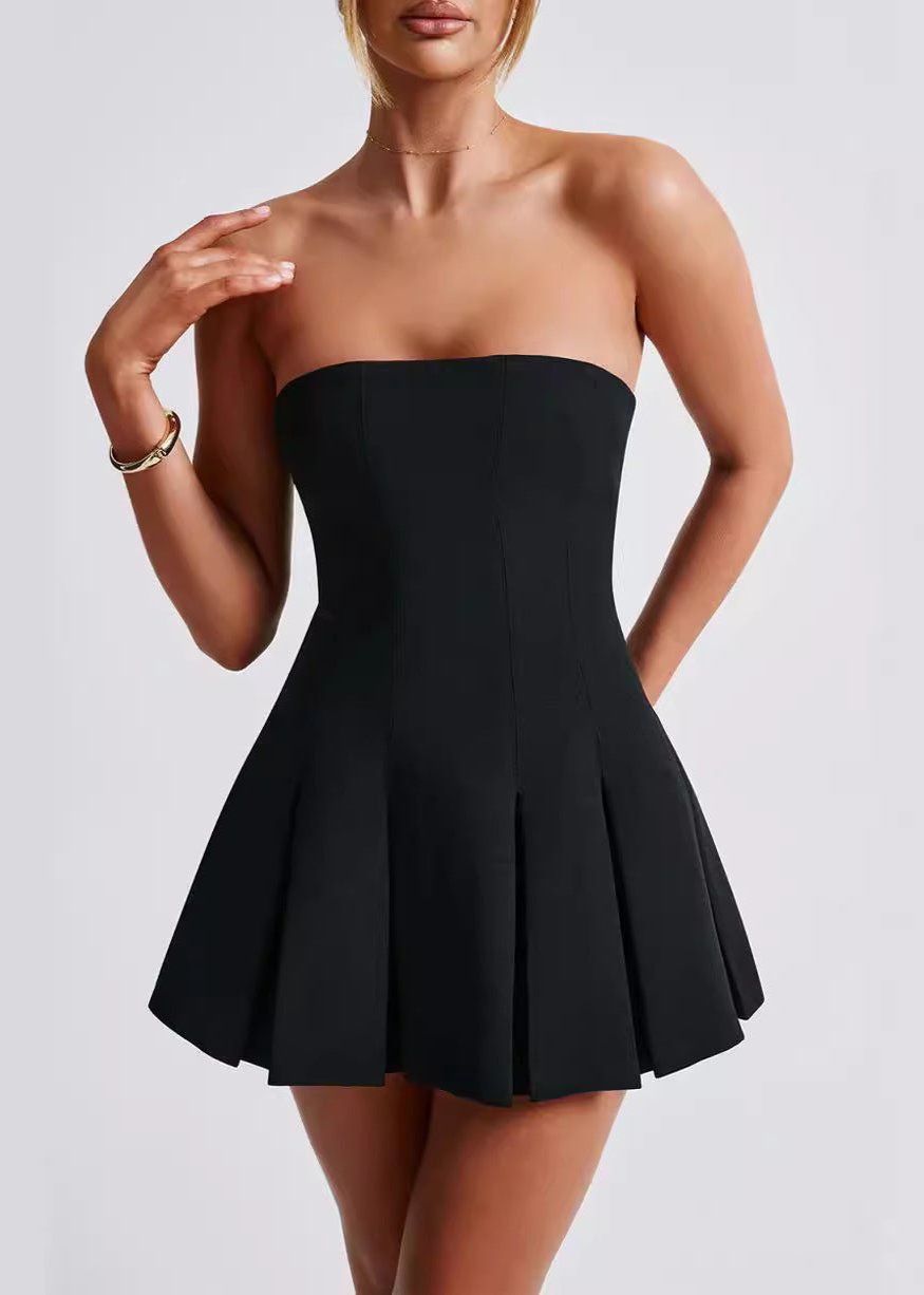 Elenor Strapless Pleated Mini Dress