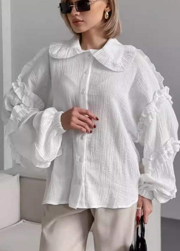 Eloise - Ruffled Cotton Blouse