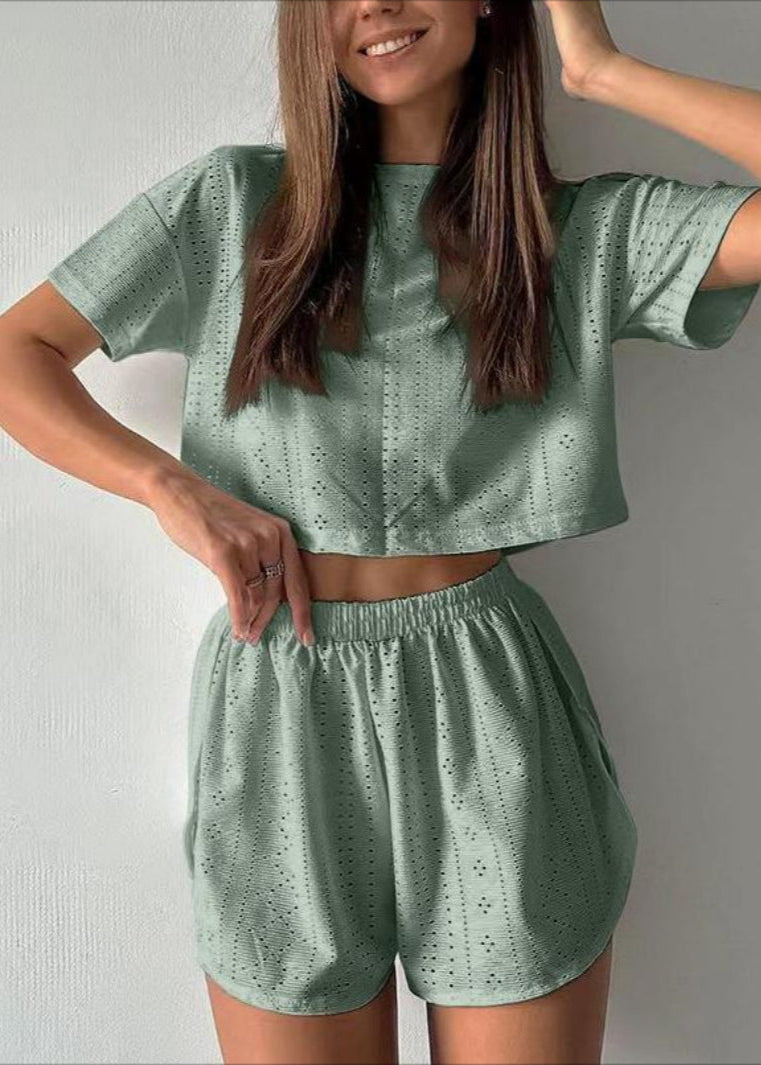 Eyelet Cotton Lounge Set