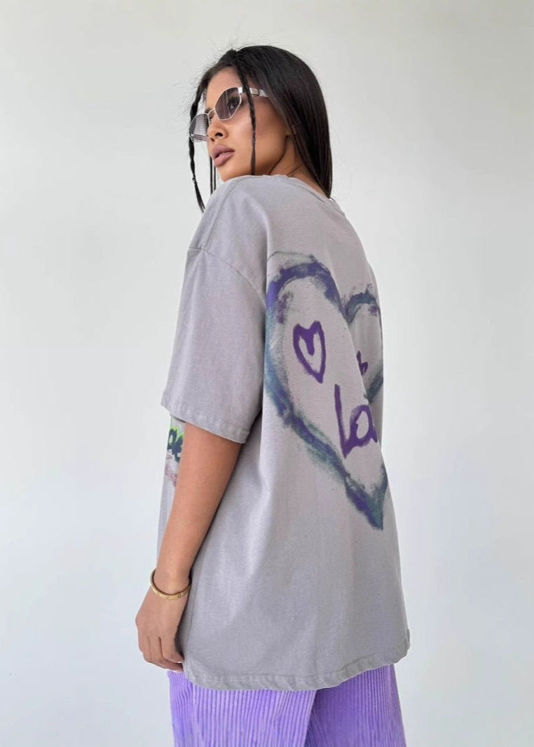 Graffiti Love - Oversized Graphic T-Shirt