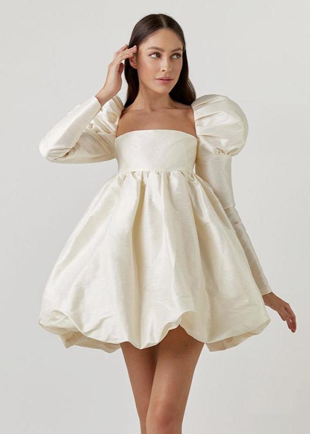 Opulent Puff-Sleeve Mini Dress