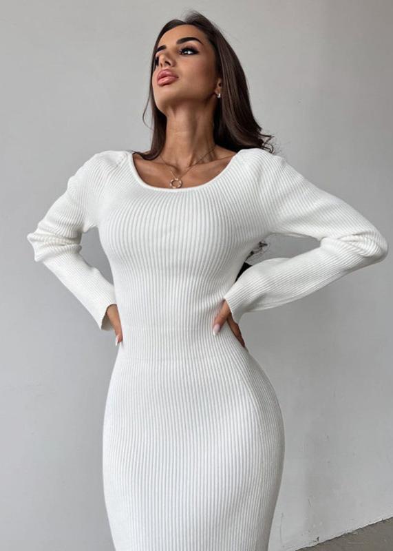 Elegance Twist Knit Midi Dress