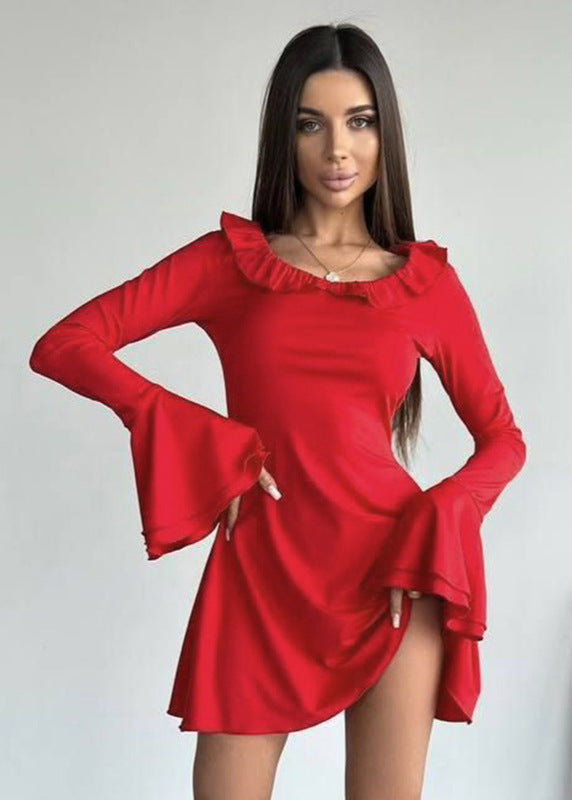 Sienna - Off-Shoulder Ruffle Sleeve Dress