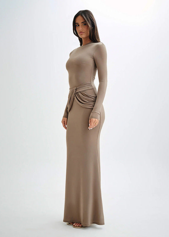 Celeste - Sculpted Drape Maxi Dress