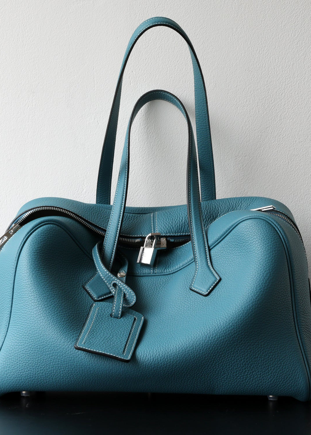 Amara - Pebbled Leather Travel Tote Bag