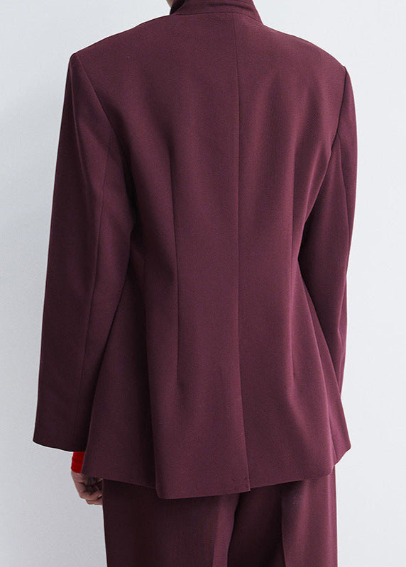 Merlot Tailored Double-Breasted Blazer