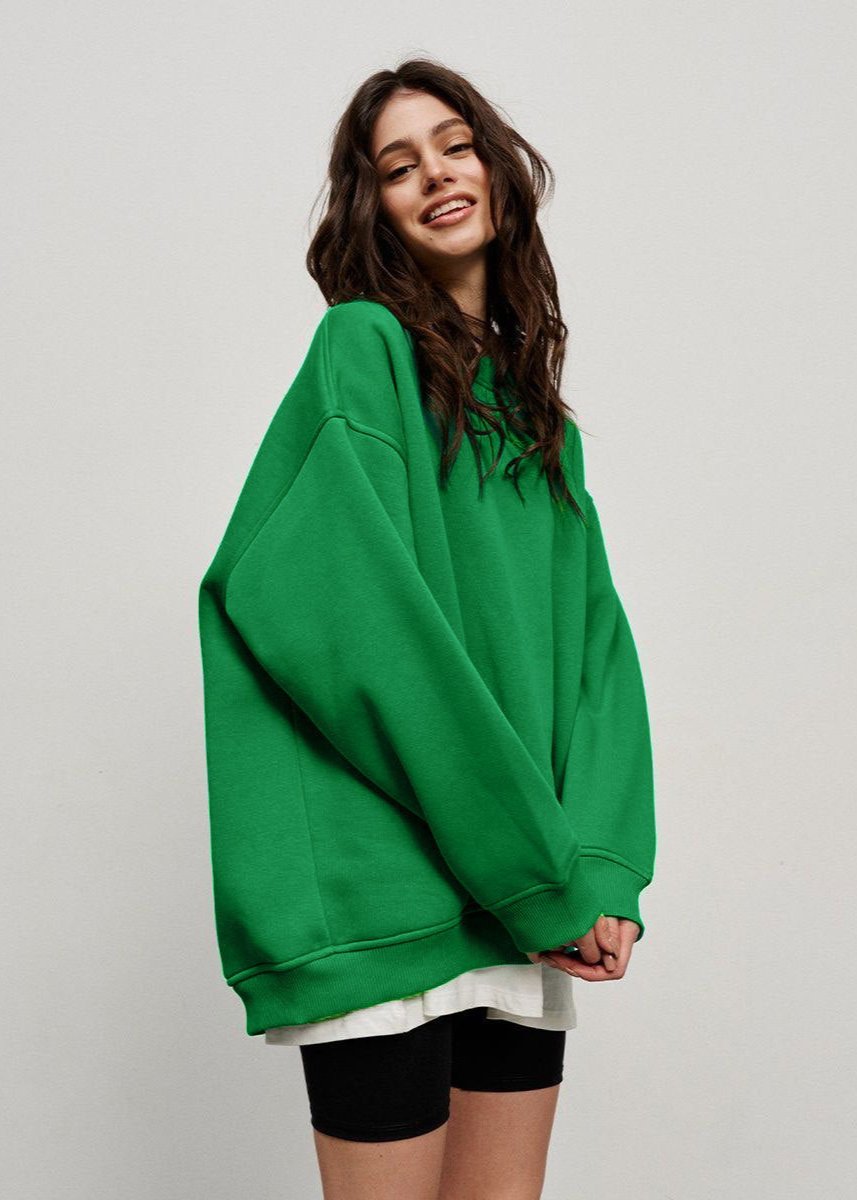 Oversized Groene Sweatshirt - Ontspannen Straatstijl