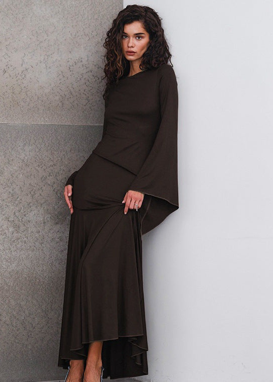 Celeste - Flowing Bell Sleeve Maxi Dress