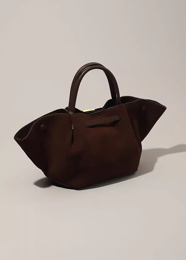 Suede Wide Tote Bag