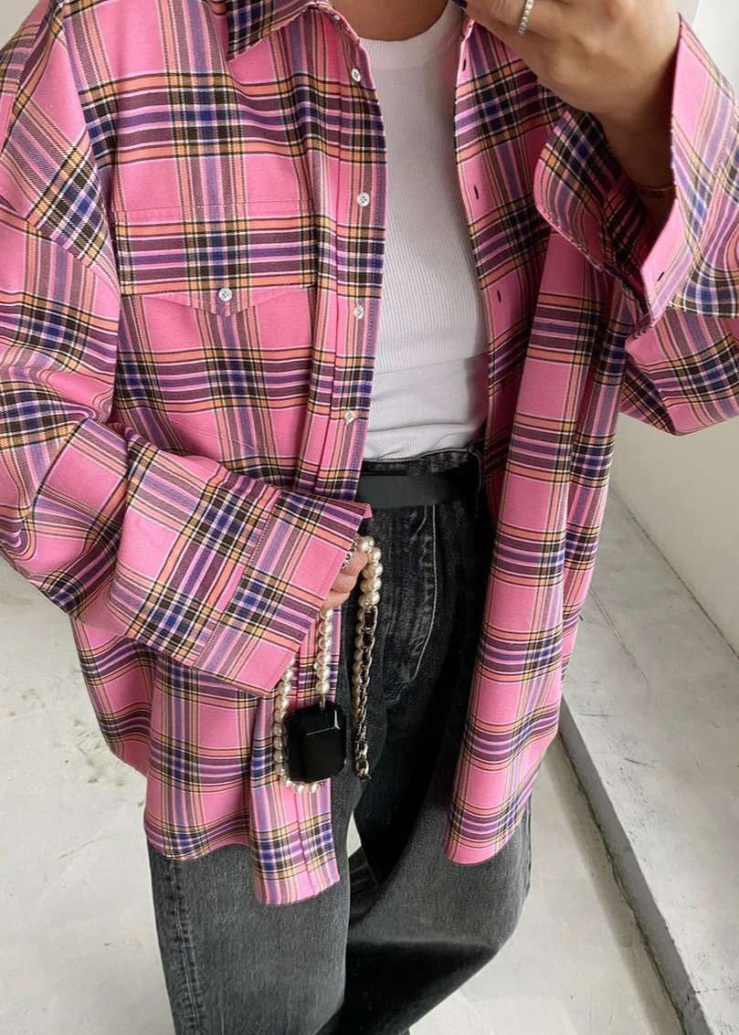 Vibrant Plaid Oversized Shirt