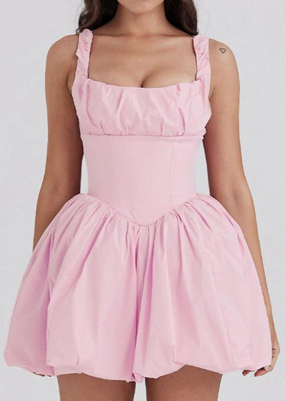 Blush Bubble Skirt Mini Dress