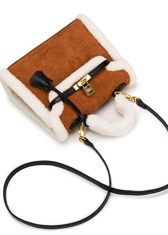 Aspen - Faux Shearling Top Handle Crossbody Bag