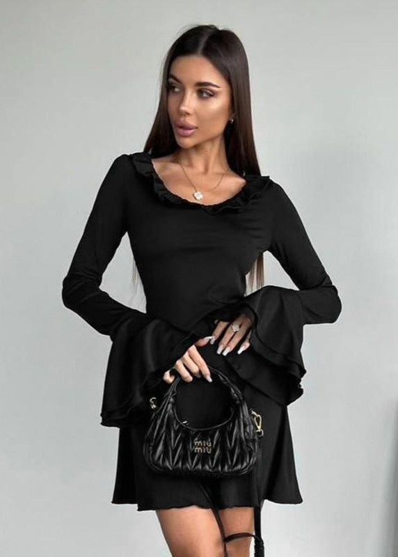 Sienna - Off-Shoulder Ruffle Sleeve Dress