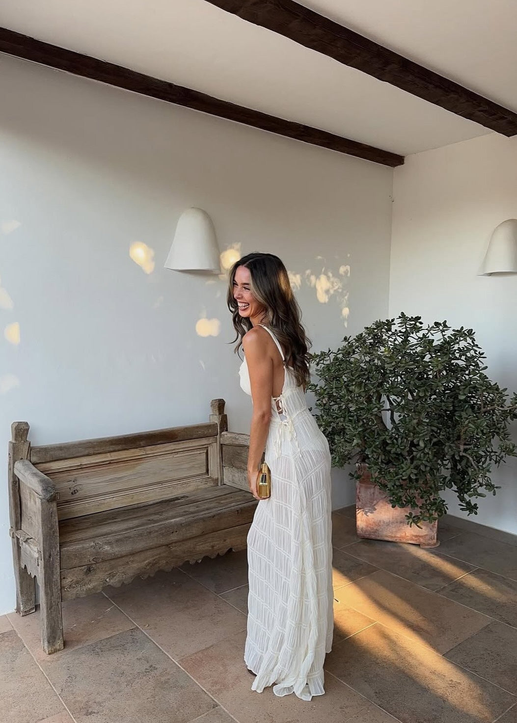 Serena - Pleated Spaghetti Strap Maxi Dress