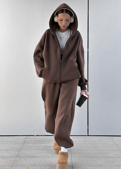Urban Edge - Oversized Zip Hoodie & Sweatpants Set