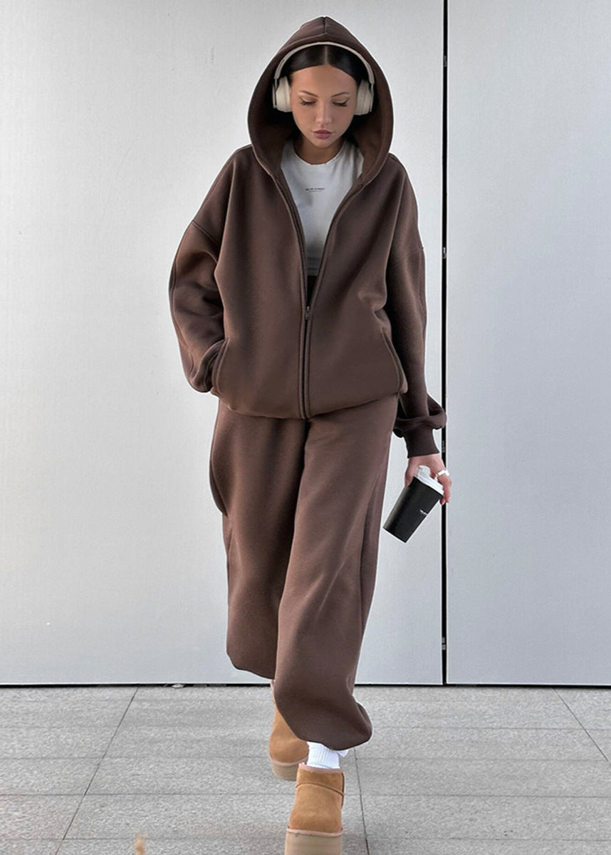 Urban Edge - Oversized Zip Hoodie & Sweatpants Set