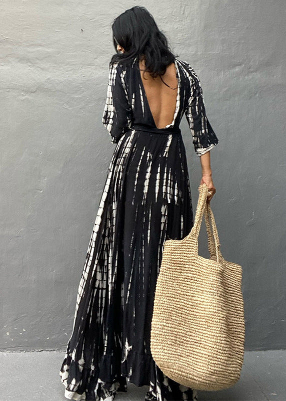 Eclipse Flow - Tie-Dye Wrap Maxi Dress