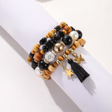 Ethnic Wooden Bead Tassel Bracelet - VibeSoothe