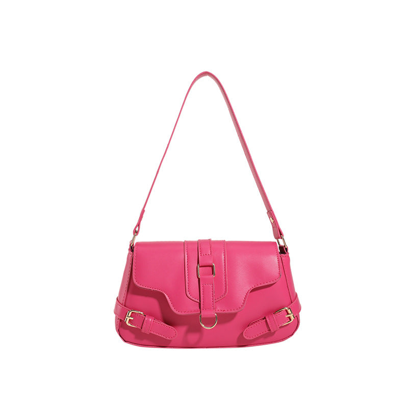 Colorful-Buckle-Design Shoulder-Bag - VibeSoothe